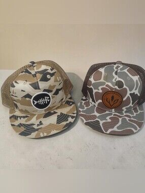 Bassdash Adults Camo Snapback Hats Lot Of 2 Outdoors Active Gear
